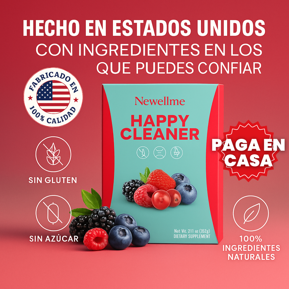 Happy Cleaner™ Polvo Probiótico con Prebióticos y Fibra, Reduce Hinchazón y Mejora tu Digestión Naturalmente